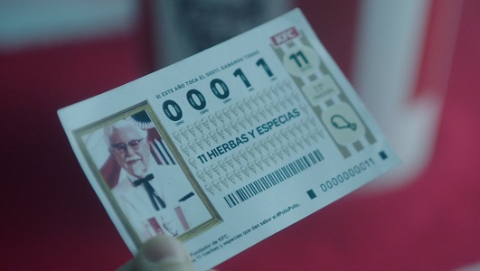 No sabemos si KFC se alegraría si el gordo de la lotería es el número 00011 
