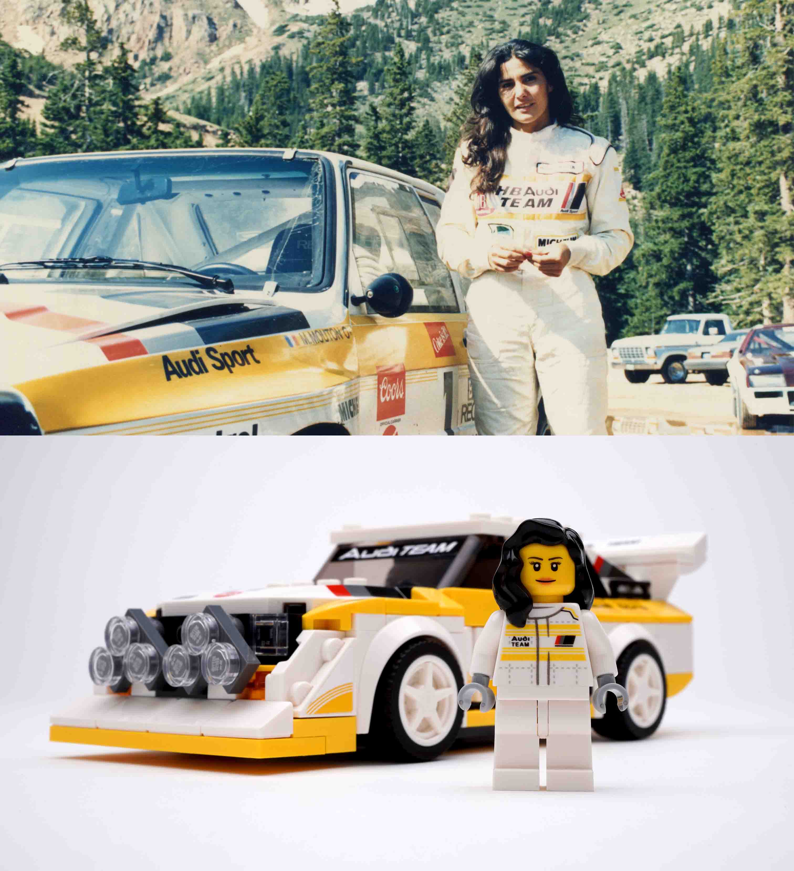 La piloto francesa y su miniatura La piloto francesa y su miniatura
