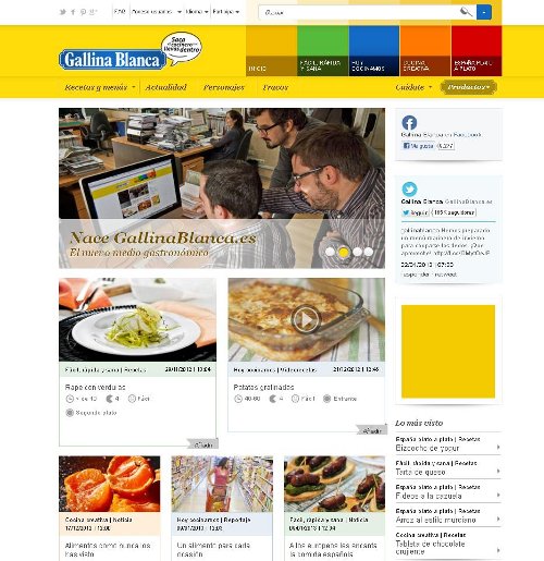 Gallina Blanca convierte su web en un medio gastronómico Gallina Blanca convierte su web en un medio gastronómico