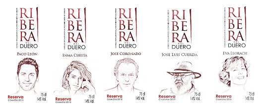 Etiquetas de las botellas personalizadas por Ribera de Duero