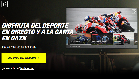 Página de inicio de Dazn Página de inicio de Dazn