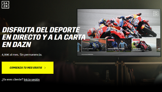 Página de inicio de Dazn