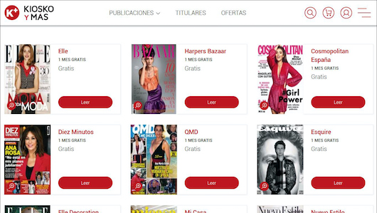 Imagen de algunas de las revistas de Hearst en KioskoyMás