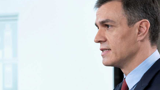Pedro Sánchez, durante su comparecencia en la que anunciaba el estado de alarma en España Pedro Sánchez, durante su comparecencia en la que anunciaba el estado de alarma en España
