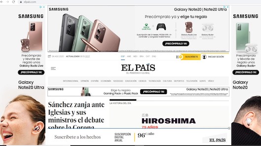 Imagen de la portada de El País con la campaña