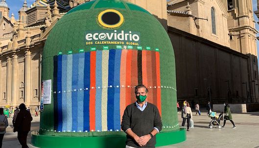 El contenedor está en la Plaza del Pilar de Zaragoza